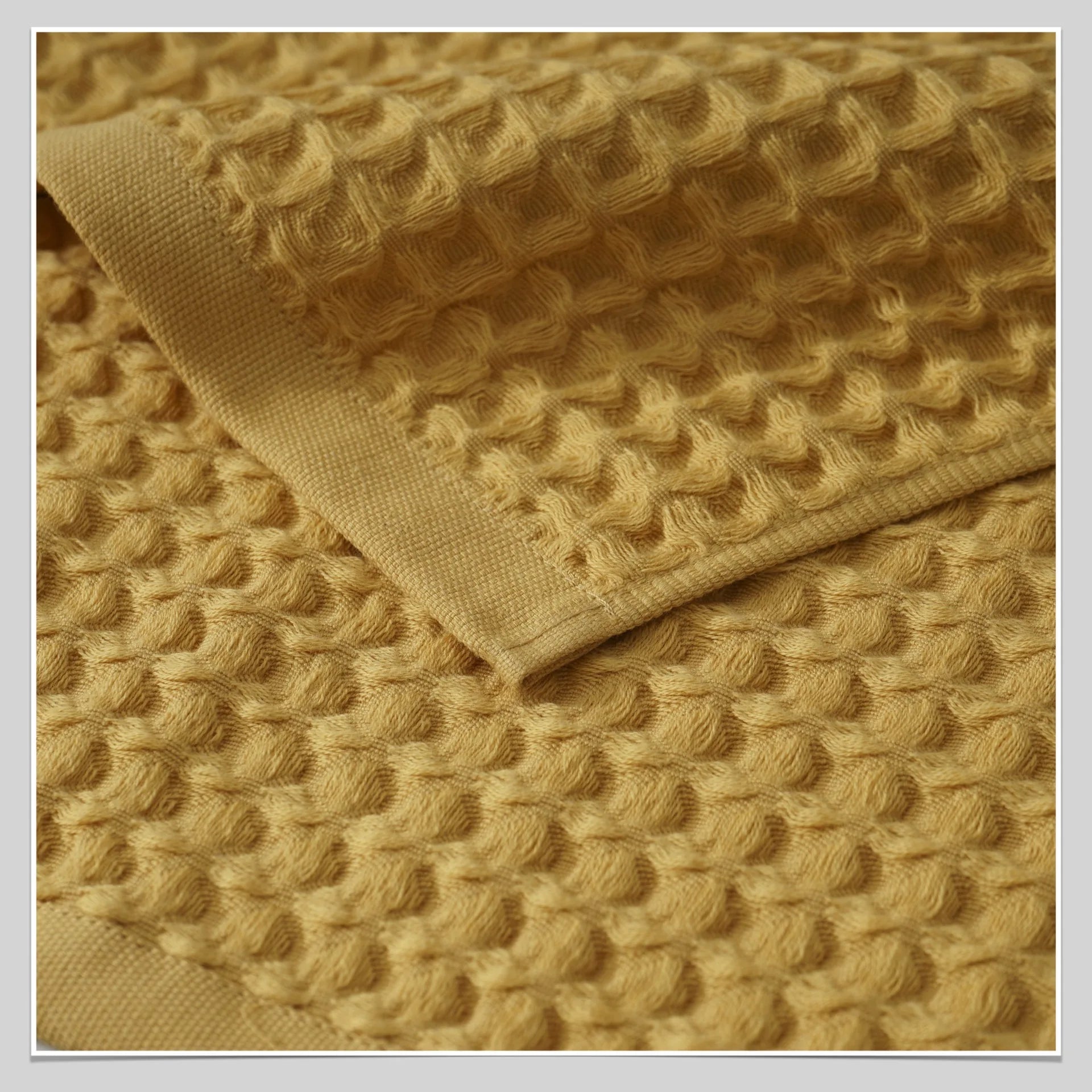 Premium Waffle Pattern Towel Set ,100% Cotton,Ultra-Absorbent & Soft,35x35cm Hand, 35x80cm Face, 70x140cm Bath,Bath Essentials