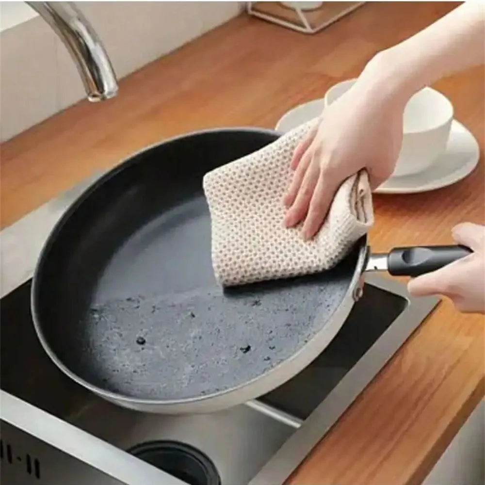 Soft Microfiber Kitchen Towels And Cloths 6Pack Highly Absorbent Double-Sided Texture Waffle Weave Easy to Clean