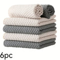 Soft Microfiber Kitchen Towels And Cloths 6Pack Highly Absorbent Double-Sided Texture Waffle Weave Easy to Clean