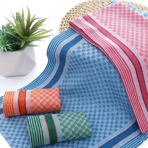 2/4 Pack, Random Color Plain Polyester-Cotton Kitchen Towels, Absorbent Towels, Dishcloths, Household Kitchen Cleaning Wipes, Essential Cleaning Towels for Home Use, Holiday Gifts