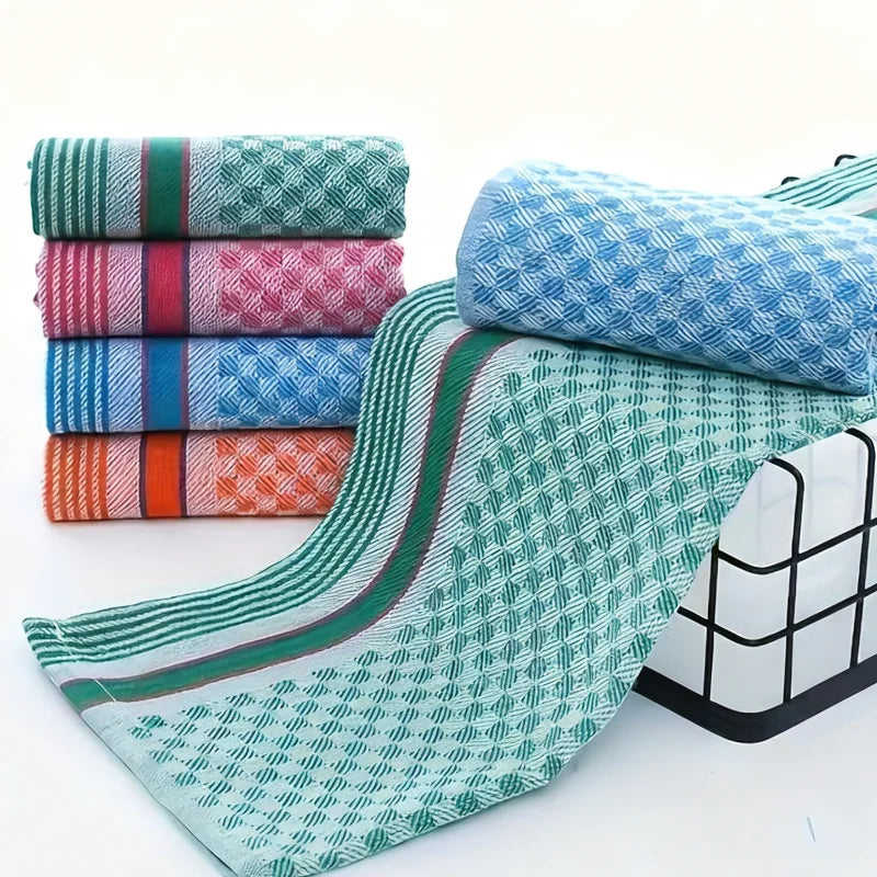 2/4 Pack, Random Color Plain Polyester-Cotton Kitchen Towels, Absorbent Towels, Dishcloths, Household Kitchen Cleaning Wipes, Essential Cleaning Towels for Home Use, Holiday Gifts