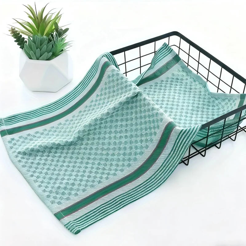 2/4 Pack, Random Color Plain Polyester-Cotton Kitchen Towels, Absorbent Towels, Dishcloths, Household Kitchen Cleaning Wipes, Essential Cleaning Towels for Home Use, Holiday Gifts